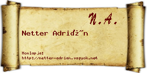 Netter Adrián névjegykártya